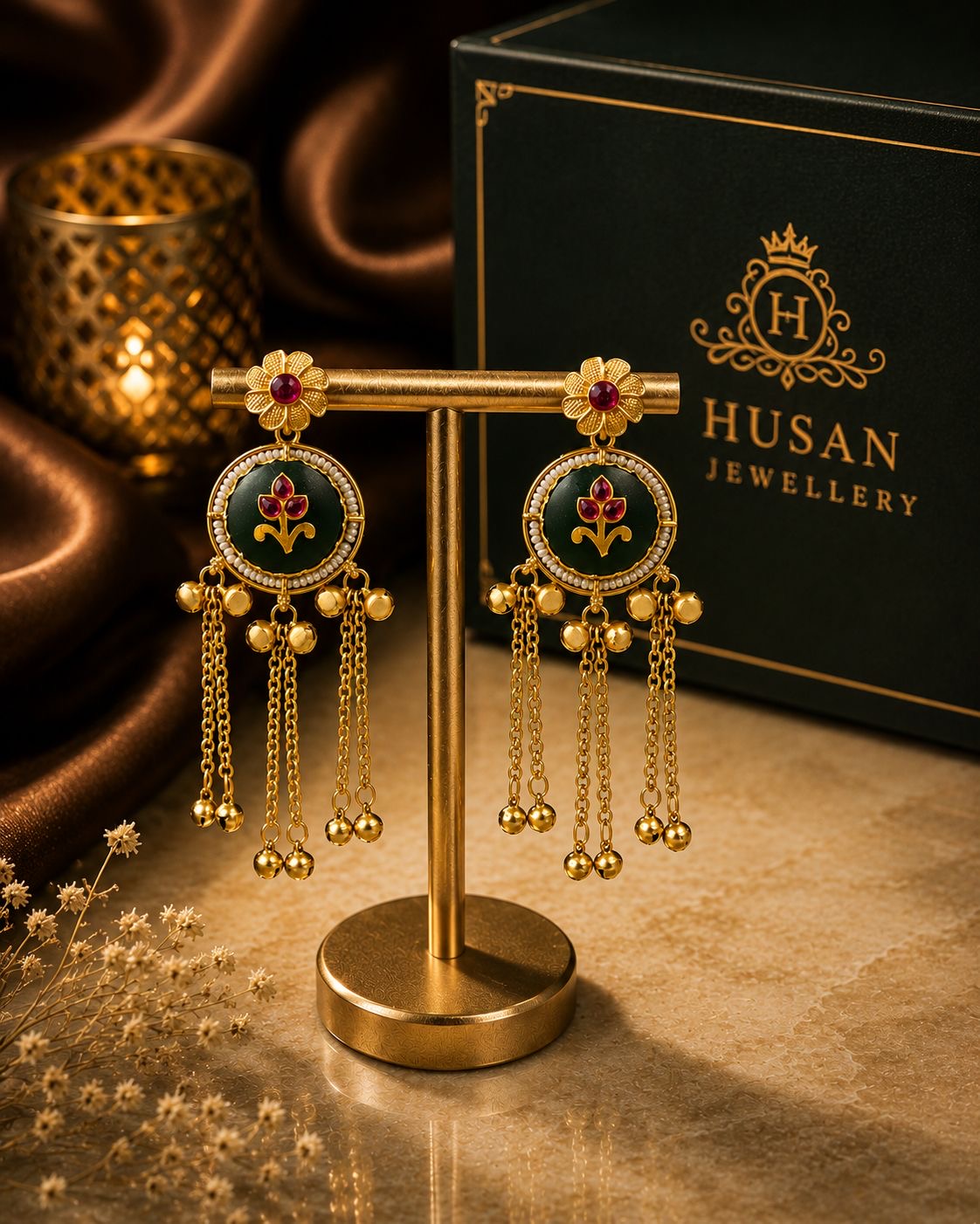 Royal Meenakari Tassel Earrings ✨💚