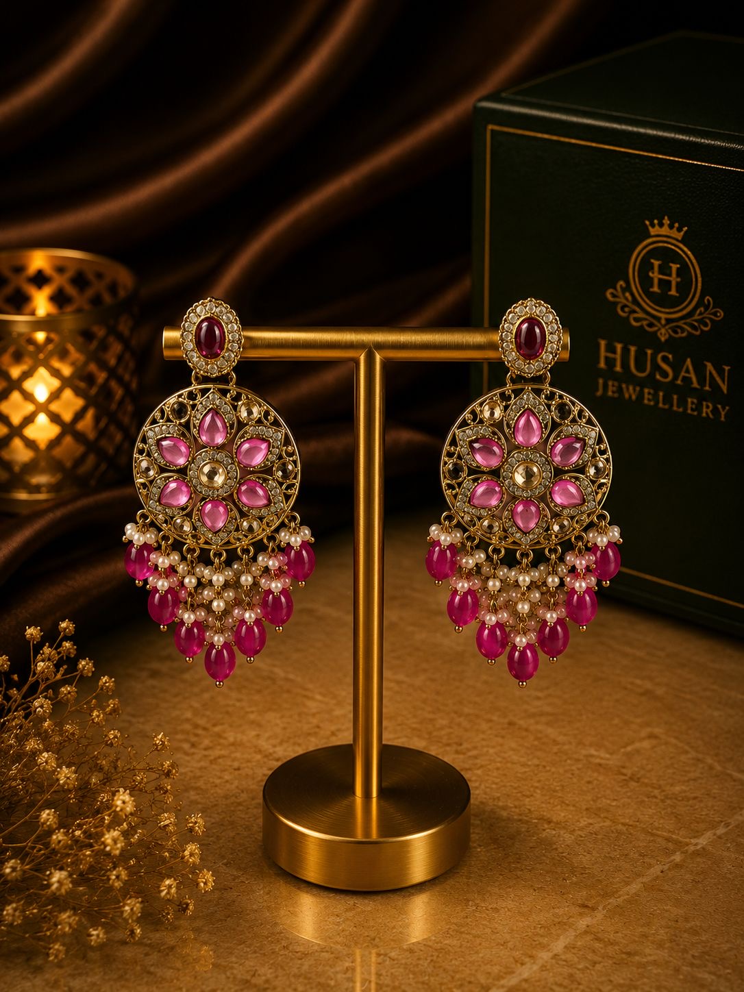 Rani pink eaarings