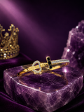 Luxury Heart Lock Bracelet – Gold Plated Crystal Bangle