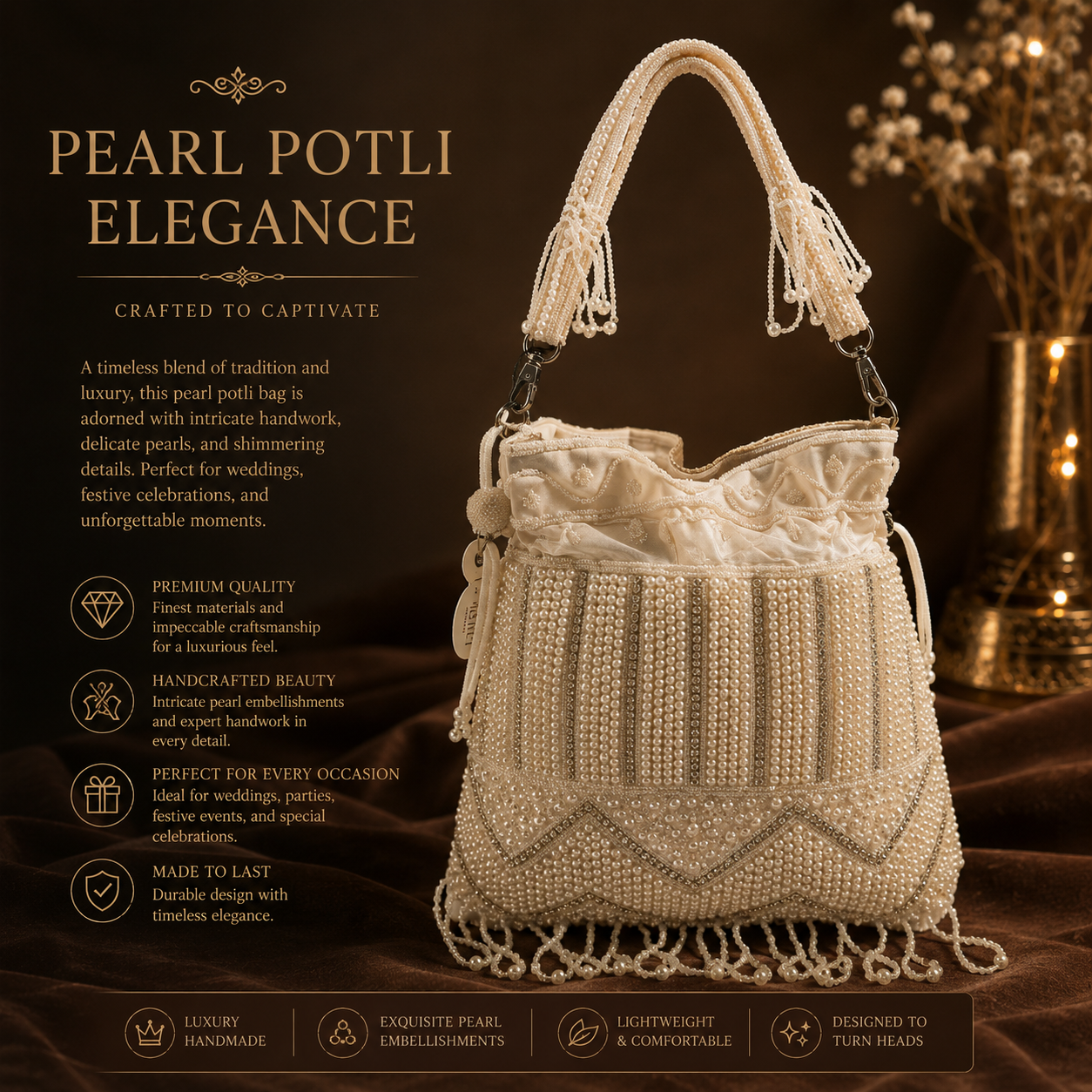 Silver potli purse