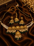 Gold plated green necklace