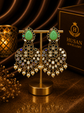 Noor Jade Mirror Chandbali Earrings